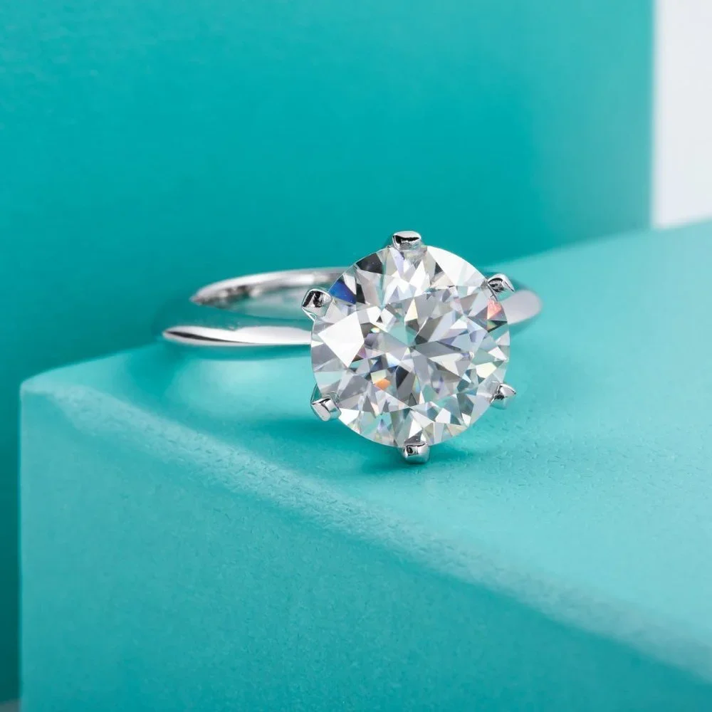 #Certified 10ct. t.w. Moissanite Diamond Solitaire Engagement Ring NEW